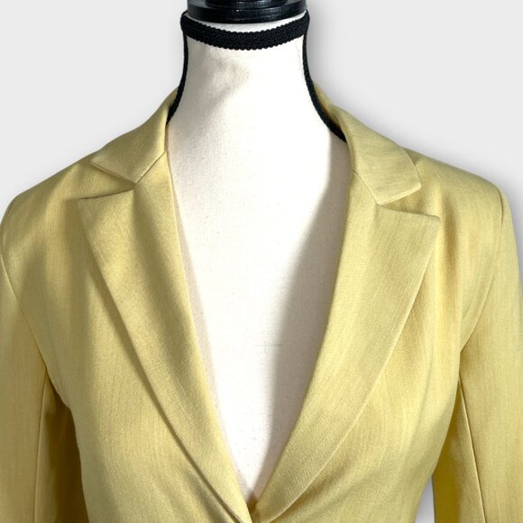 🍂🍁 4th & Reckless Tailored Blazer Dress Muted Yellow SMALL Long Sleeve NEW - Picture 5 of 13